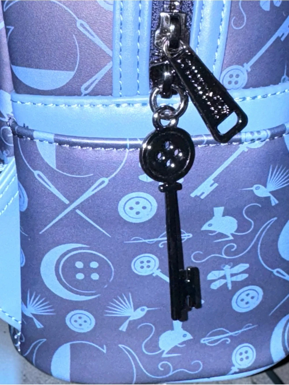 Loungefly Coraline Portal Button Frame Lenticular Mini Backpack.